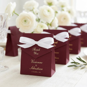 Caixinha De Lembrancinhas Casamento Minimalista Burgundy Elegante Moderno