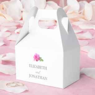 Caixinha De Lembrancinhas Casamento Minimalista Clássico Rosa Rosa