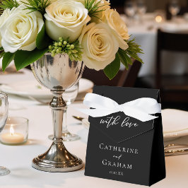 Caixinha De Lembrancinhas Casamento Minimalista Negro Branco Simples