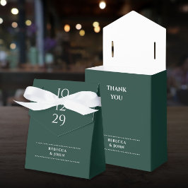 Caixinha De Lembrancinhas Casamento Minimalista Verde Esmeralda em Data Espe