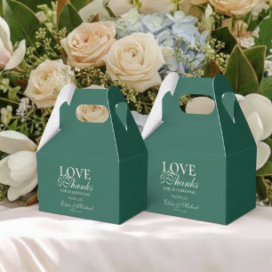 Caixinha De Lembrancinhas Casamento Moderno com Verde Salvia: Amor e Gratidã