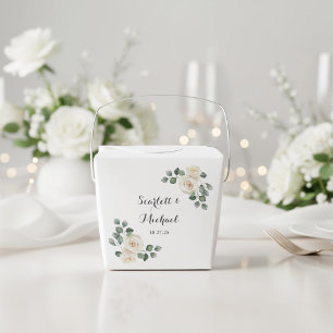 Caixinha De Lembrancinhas Casamento Moderno e Elegante com Rosas Brancas