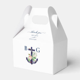 Caixinha De Lembrancinhas Casamento Náutico de Verão Anchor Floral