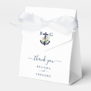 Caixinha De Lembrancinhas Casamento Náutico de Verão Anchor Floral