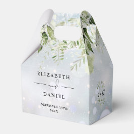Caixinha De Lembrancinhas Casamento no inverno Floral Greenery Monograma