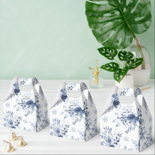 Caixinha De Lembrancinhas Casamento Noivado Floral Romântico Branco Azul