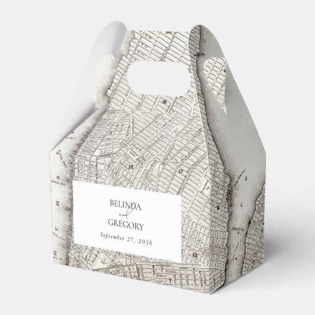 Caixinha De Lembrancinhas Casamento NYC de Destino de Nova Iorque (Frente)