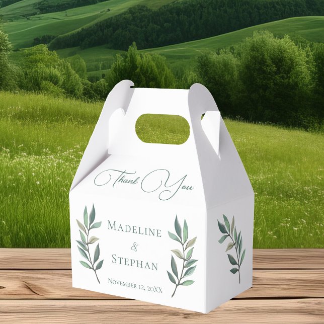 Caixinha De Lembrancinhas Casamento outono Básico Simples Eucalyptus Leaf (Criador carregado)