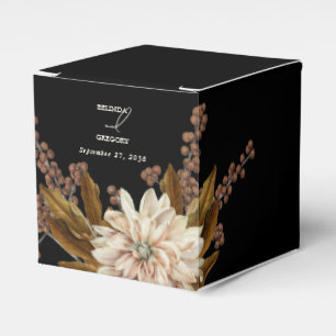 Caixinha De Lembrancinhas Casamento outono de Aquarela Floral Preta