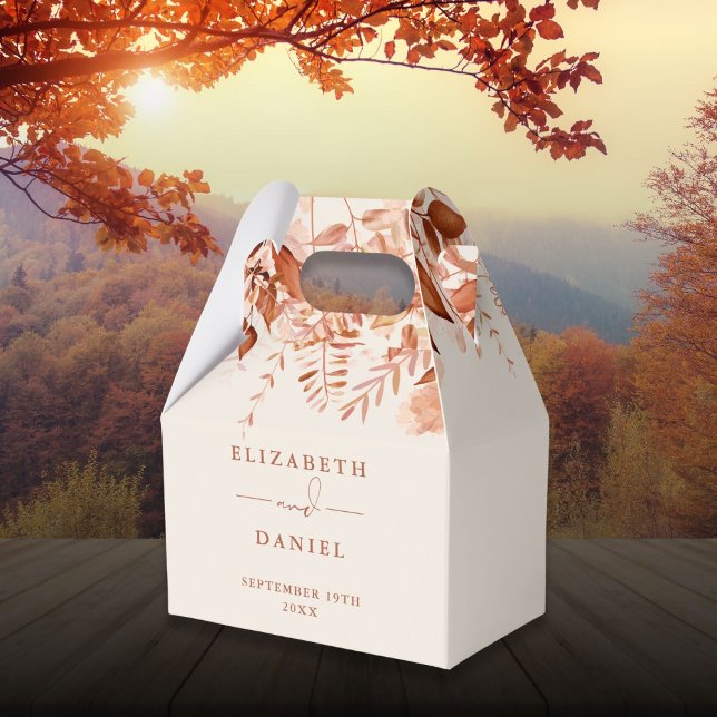 Caixinha De Lembrancinhas Casamento outono Rustic Floral Autumn (Rustic Floral Autumn Fall Wedding Favor Boxes)