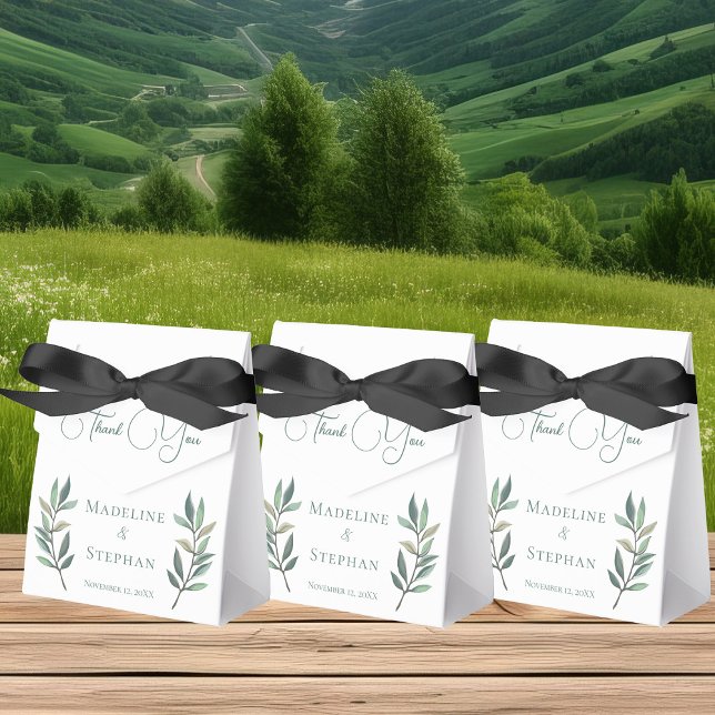 Caixinha De Lembrancinhas Casamento outono Simples Elegante Eucalyptus Folha (Criador carregado)