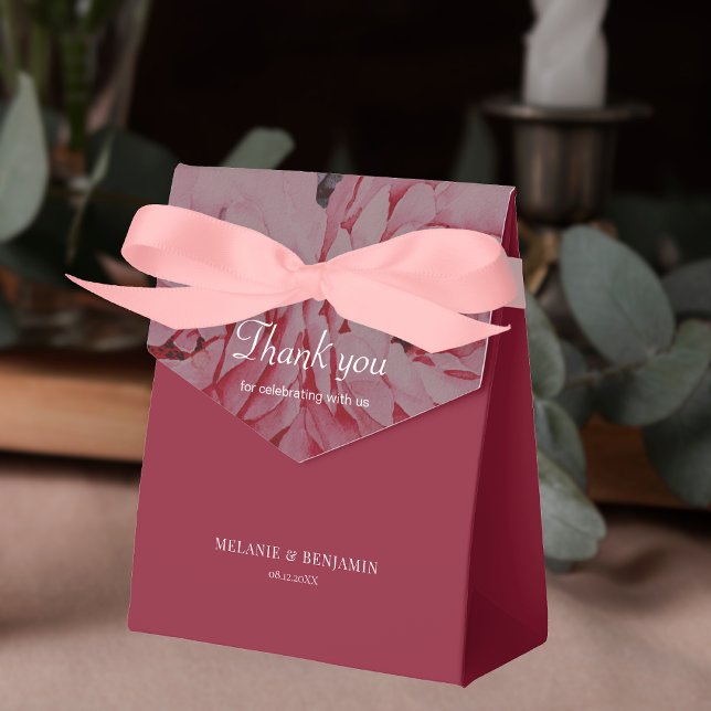 Caixinha De Lembrancinhas Casamento Personalizado Da Flor Elegante Obrigado (Elegant Flower Personalized Wedding Thank You Favor Boxes)