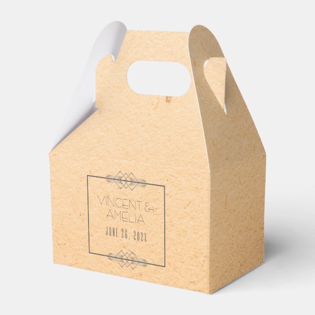 Caixinha De Lembrancinhas Casamento Personalizado Da Pintura De Arte Minimal (Frente)