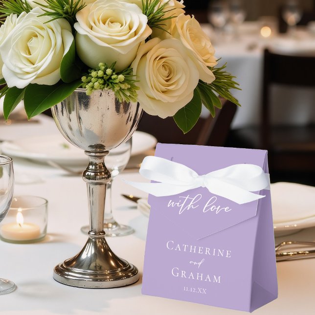 Caixinha De Lembrancinhas Casamento Personalizado Da Tipografia Branca Roxa  (Criador carregado)