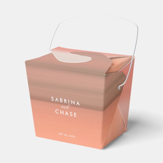 Caixinha De Lembrancinhas Casamento Personalizado de Blush Rosa (Frente)