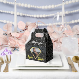 Caixinha De Lembrancinhas Casamento Personalizado de Diamante de Ouro Elegan