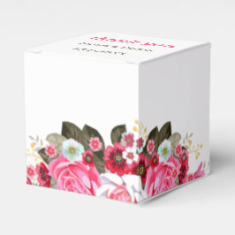 Caixinha De Lembrancinhas Casamento Personalizado de Flor Rosa Elegante