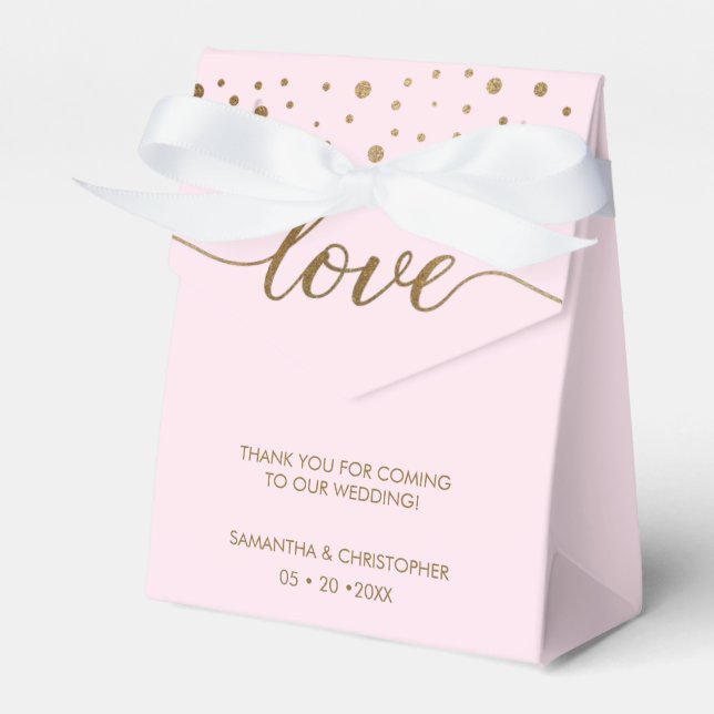 Caixinha De Lembrancinhas Casamento Personalizado F Do Script De Amor Dourad (Frente)