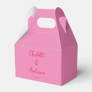 Caixinha De Lembrancinhas Casamento Personalizado Vermelho Cor-de-rosa Branc