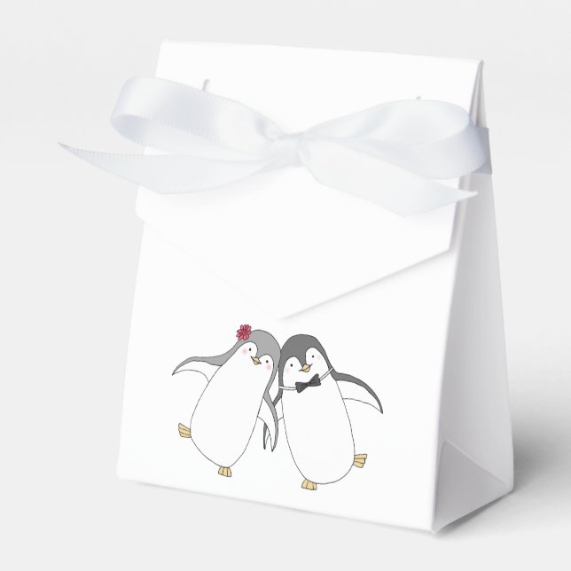 Caixinha De Lembrancinhas Casamento Pinguim Favor Box Pinguim Casamento Ping (Frente)