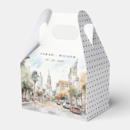 Caixinha De Lembrancinhas Casamento por Aquarela de Skyline da Flórida Chic 