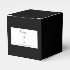 Caixinha De Lembrancinhas Casamento preto e branco do monograma elegante
