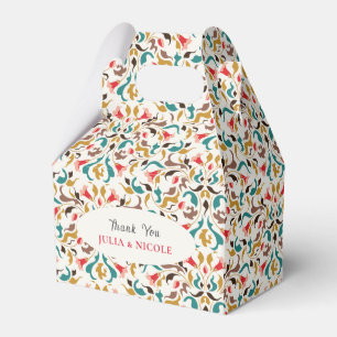 Caixinha De Lembrancinhas Casamento Romântico Elegante Floral Wreath Moderno