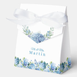 Caixinha De Lembrancinhas Casamento Romântico em Aquarela com Hortênsias Azu