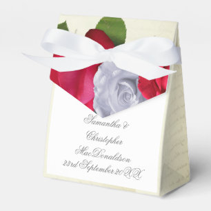 Caixinha De Lembrancinhas Casamento romântico floral de flores de Rosa verm
