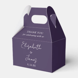 Caixinha De Lembrancinhas Casamento Roxo Elegante - Escrita Muito Obrigado