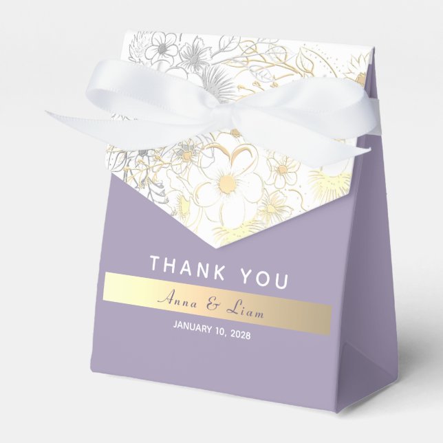Caixinha De Lembrancinhas Casamento Roxo Lavanda (Frente)