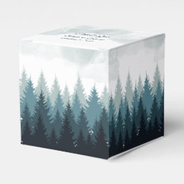 Caixinha De Lembrancinhas Casamento Russo da Floresta de Aquarela Pine Tree