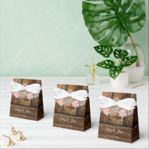 Caixinha De Lembrancinhas Casamento Rustic Barn Wood & Lace