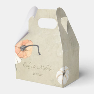 Caixinha De Lembrancinhas Casamento Rustic Fall Autumn White, Orange Pumpkin