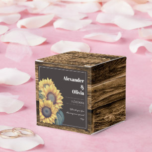 Caixinha De Lembrancinhas Casamento Rustic Sunflower