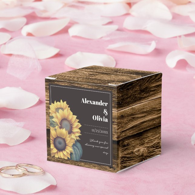 Caixinha De Lembrancinhas Casamento Rustic Sunflower (Casamento)