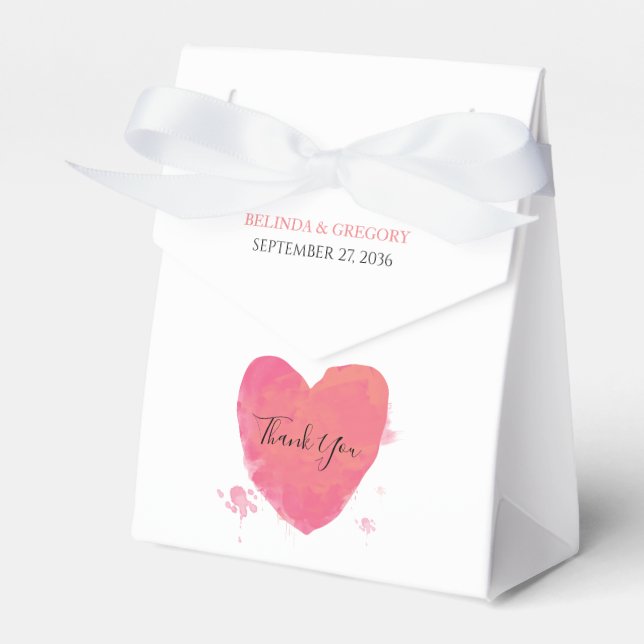 Caixinha De Lembrancinhas Casamento Rustic Watercolor Heart (Frente)