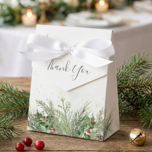 Caixinha De Lembrancinhas Casamento Rustic Winter Greenery Berries Pine Cone