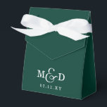 Caixinha De Lembrancinhas Casamento Rústico Boho Moderno Monograma Verde Esm<br><div class="desc">Caixas de Lembrança de Casamento Rústico Boho Moderno Monograma Verde Esmeralda</div>