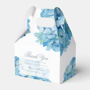 Caixinha De Lembrancinhas Casamento sofisticado com Hydrangea azul