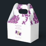 Caixinha De Lembrancinhas Casamento tema damasco magenta bem-vindo<br><div class="desc">Caixa de Casamento tema damasco magenta. Floral.</div>