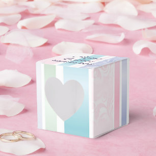 Caixinha De Lembrancinhas Casamento tema damasco Pastel Obrigado