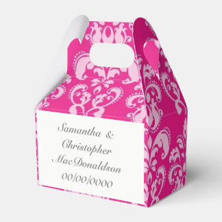 Caixinha De Lembrancinhas Casamento tema damasco rosa brilhante