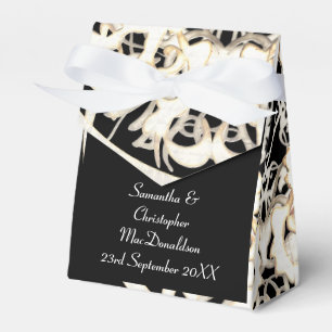 Caixinha De Lembrancinhas Casamento tema damasco velho do laço preto e