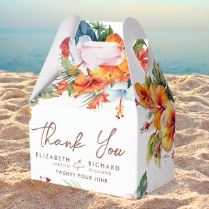 Caixinha De Lembrancinhas Casamento Tropical de Flores Elegante Hibiscus Flo