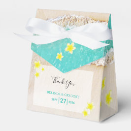 Caixinha De Lembrancinhas Casamento Tropical de Praia Yellow Plumeria Frangi