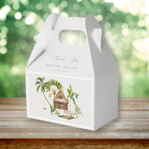 Caixinha De Lembrancinhas Casamento Tropical Palm Tree Obrigado