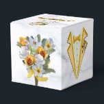 Caixinha De Lembrancinhas Casamento tropical romântico<br><div class="desc">Festa chica vibrante,  romântica e caprichosa de folhagem verde brilhante com uma vibração de primaveras de palma com seda branca lúdica e duas alianças de casamento</div>