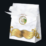 Caixinha De Lembrancinhas Casamento tropical romântico<br><div class="desc">Festa chica vibrante,  romântica e caprichosa de folhagem verde brilhante com uma vibração de primaveras de palma com seda branca lúdica e duas alianças de casamento</div>