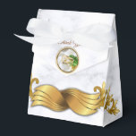 Caixinha De Lembrancinhas Casamento tropical romântico<br><div class="desc">Festa chica vibrante,  romântica e caprichosa de folhagem verde brilhante com uma vibração de primaveras de palma com seda branca lúdica e duas alianças de casamento</div>